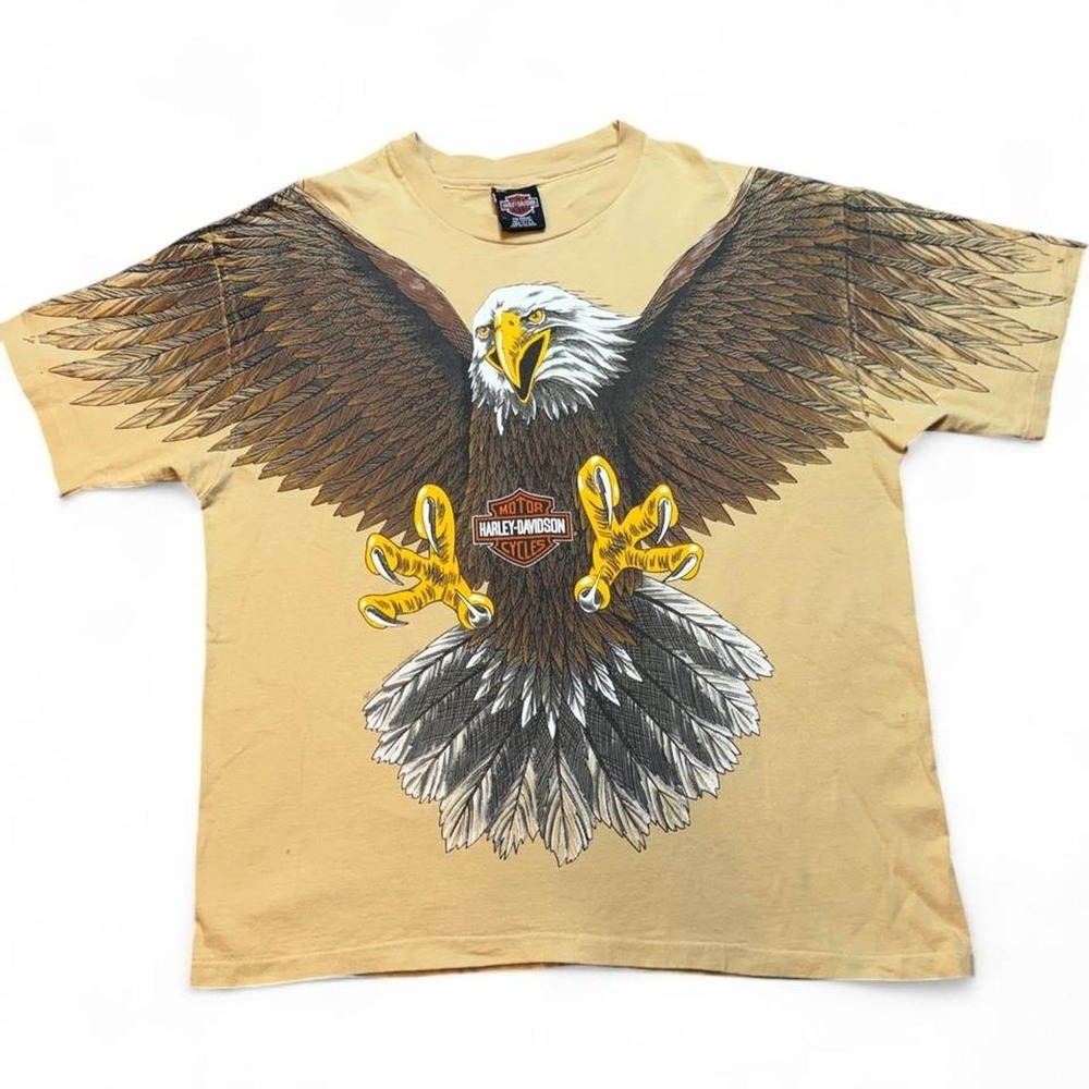 VINTAGE Rare 1993 HARLEY-DAVIDSON Swooping Eagle Single Stich T-shirt Size XL